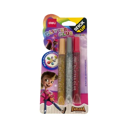 DELI GLITTER GLUE 12ML*3PCS 