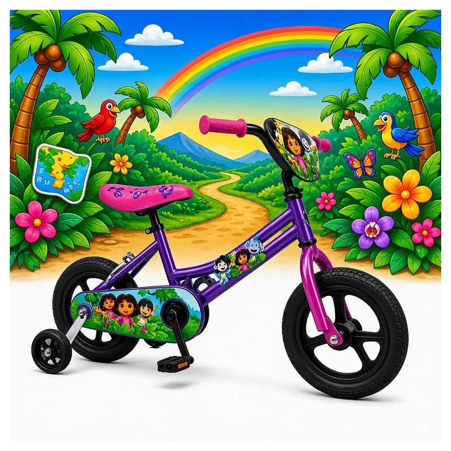 RYD 12 INCH EVA BIKE W/DIY DORA-THE-EXPLORER DECO SET