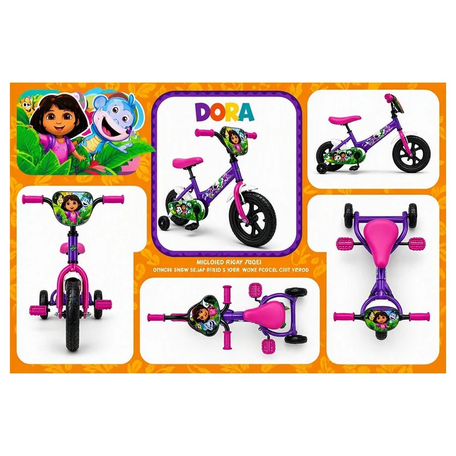 RYD 12 INCH EVA BIKE W/DIY DORA-THE-EXPLORER DECO SET