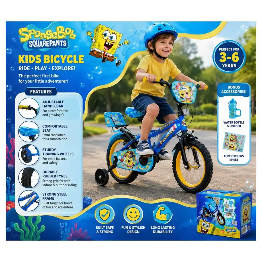 RYD 12 INCH BIKE W/DIY SPONGEBOB DECO SET