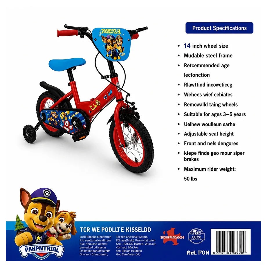 RYD 14 INCH BIKE W/DIY PAW PATROL DECO SET