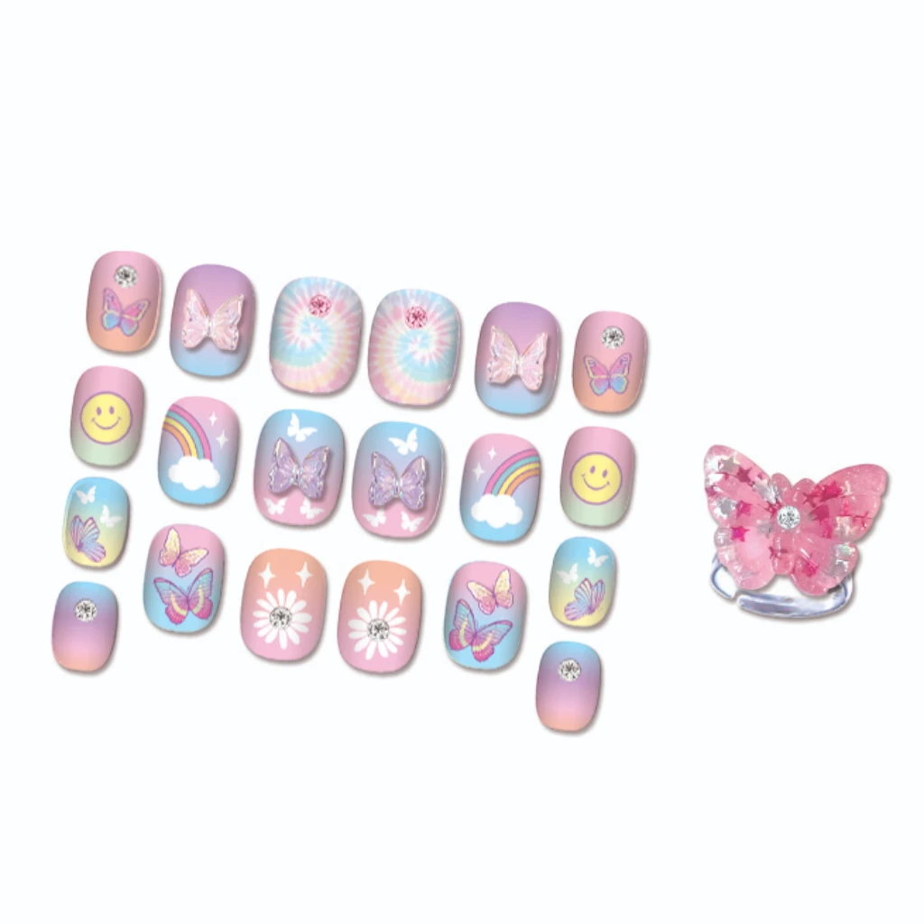 Pop Glamour Nails (Tie Dye Butterfly) - HOT FOCUS