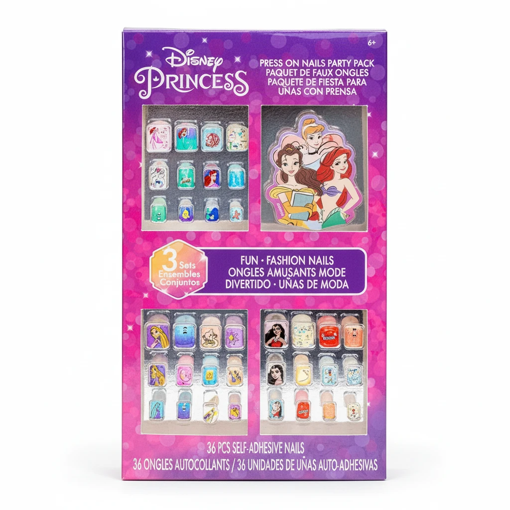 36 PK PRESS ON NAILS WITH NAIL POLISH SET