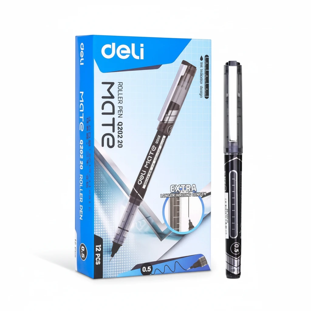 Deli Mate Roller Pen Black 0.5mm