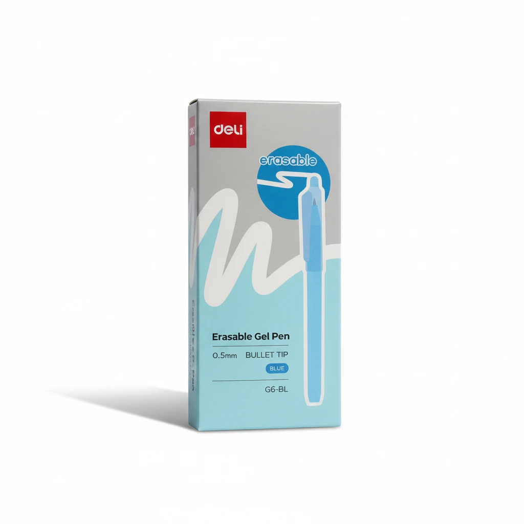 Deli Erasable Gel Pen — 0.5 mm, Blue