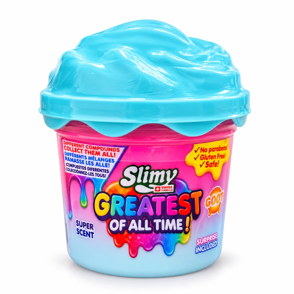 SLIMY – Greatest of All Time (GOAT) Slime with Surprise Mix-Ins – Light Blue & Pink