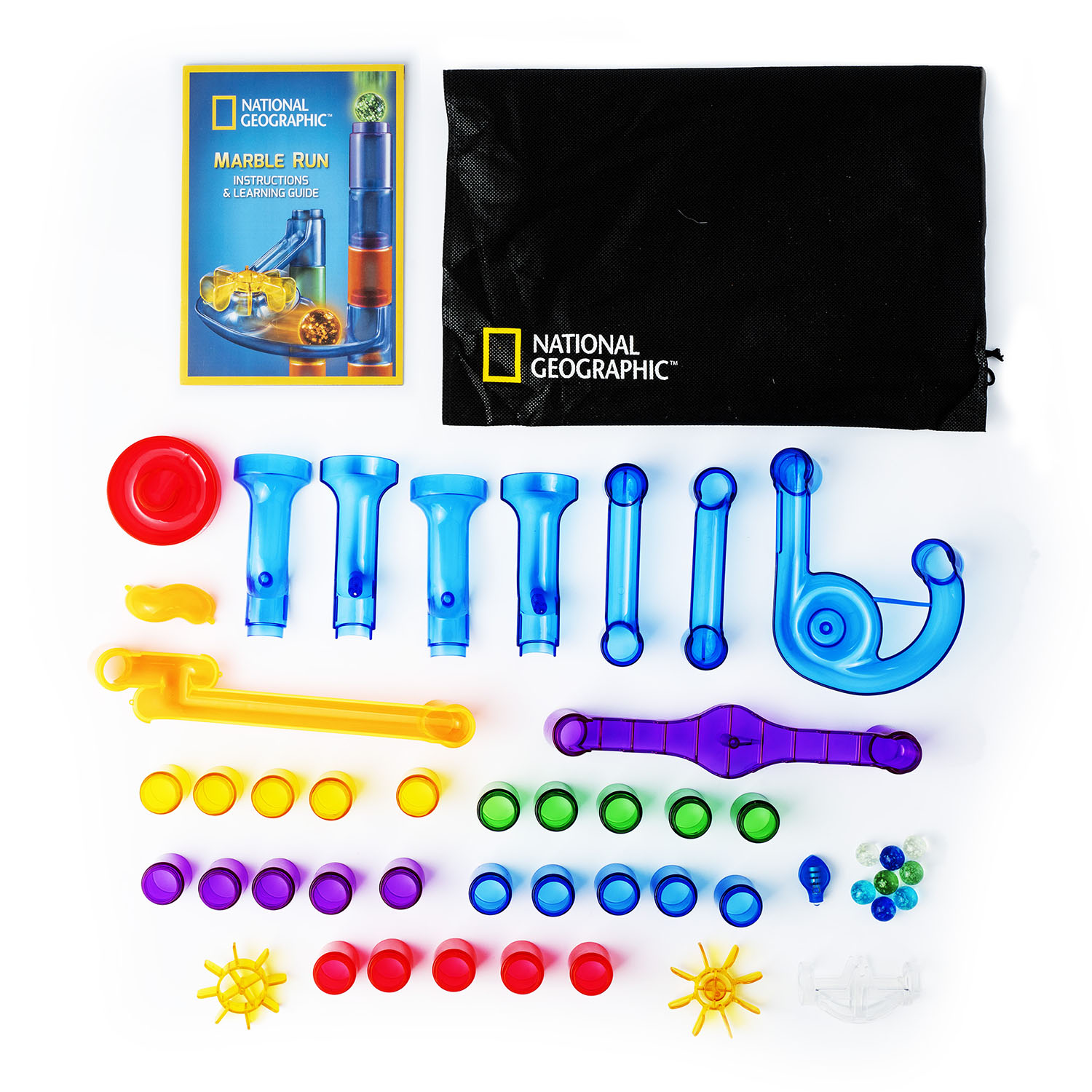 NATIONAL GEOGRAPHIC Glow-in-the-Dark Marble Run – 50 Pieces