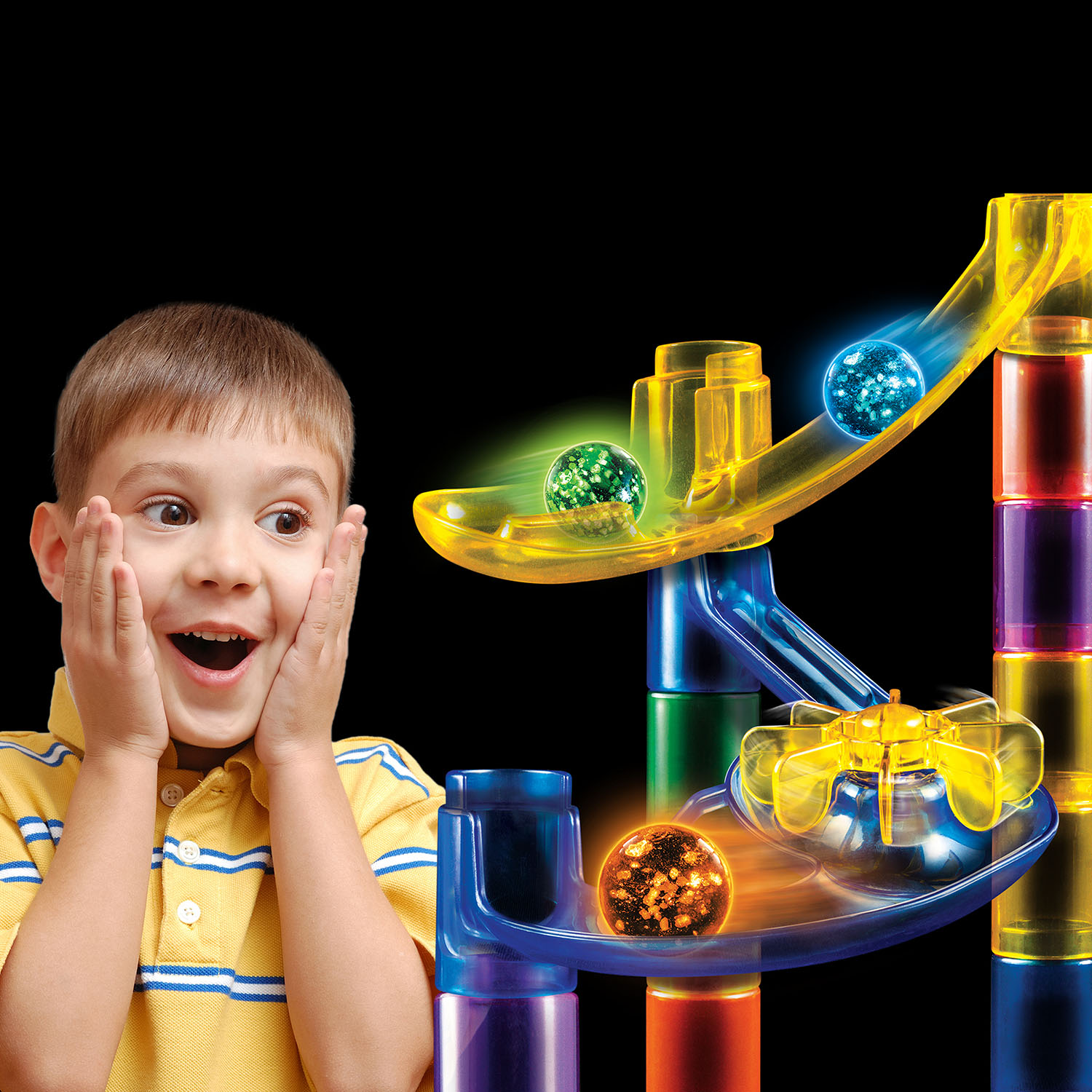 NATIONAL GEOGRAPHIC Glow-in-the-Dark Marble Run – 50 Pieces