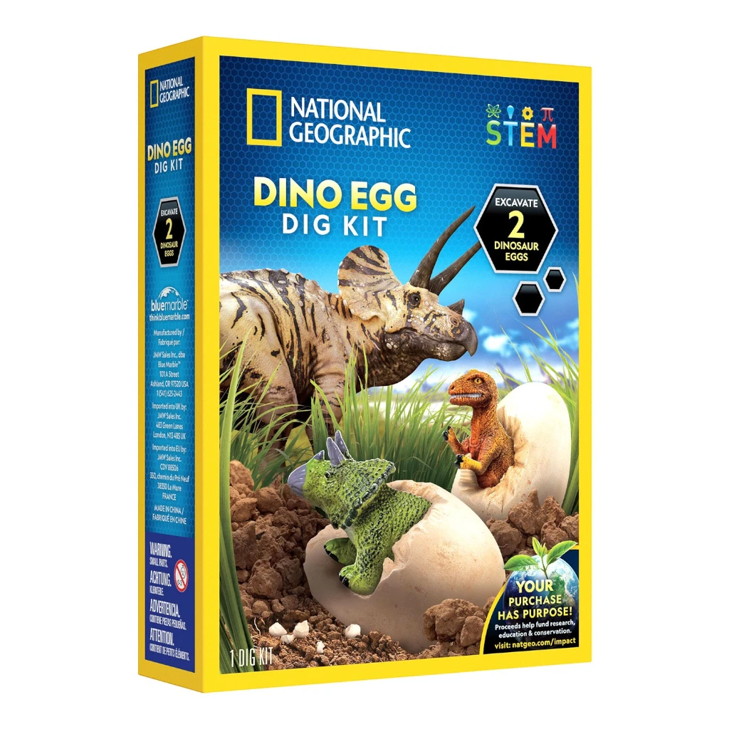 NATIONAL GEOGRAPHIC Dino Egg Dig Kit – Excavate 2 Dinosaur Eggs