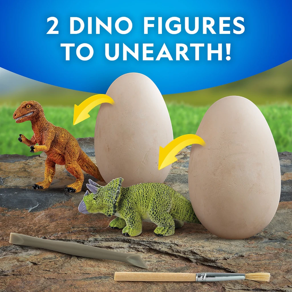 NATIONAL GEOGRAPHIC Dino Egg Dig Kit – Excavate 2 Dinosaur Eggs