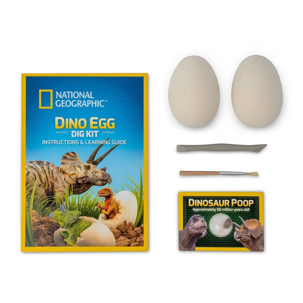NATIONAL GEOGRAPHIC Dino Egg Dig Kit – Excavate 2 Dinosaur Eggs