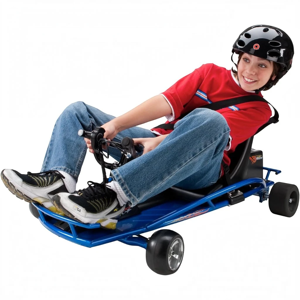 RAZOR GROUND FORCE DRIFTER ELECTRIC GO-KART — BLACK/BLUE (19 KM/H)