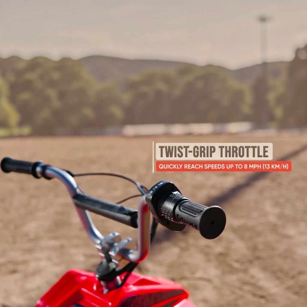 RAZOR DIRT QUAD ELECTRIC ATV — RED (13 KM/H, AGES 8+)