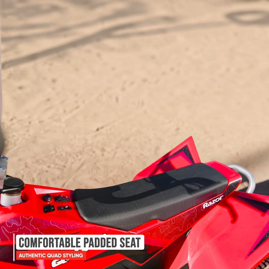 RAZOR DIRT QUAD ELECTRIC ATV — RED (13 KM/H, AGES 8+)