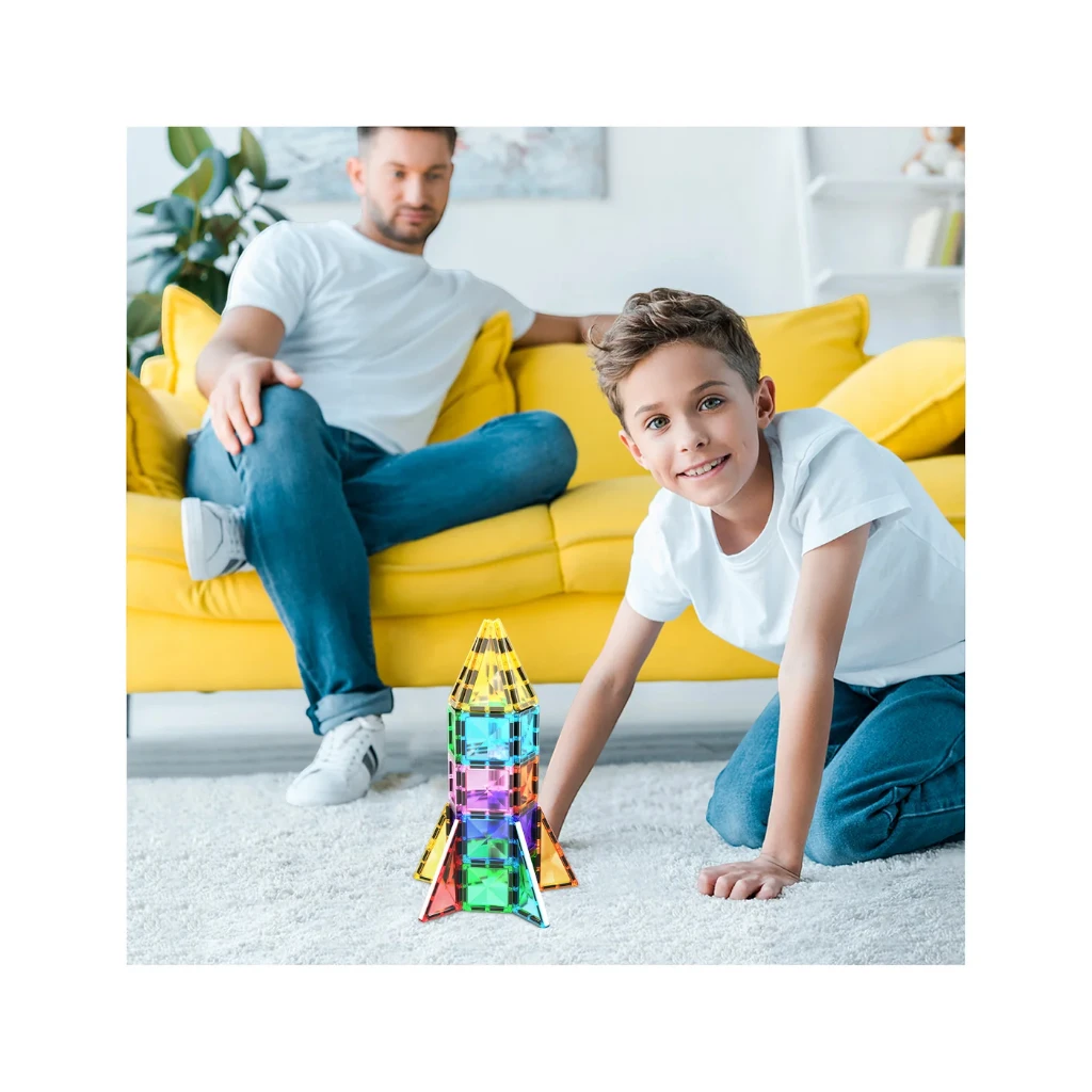 PICASSOTILES — MINI DIAMOND SERIES: ROCKET 30-PIECE MAGNETIC BUILDING SET