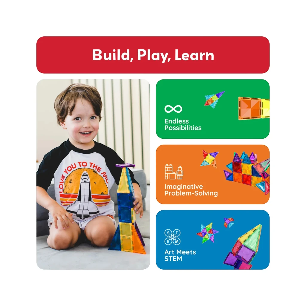 PICASSOTILES — MINI DIAMOND SERIES: 40-PIECE MAGNETIC BUILDING BLOCK SET