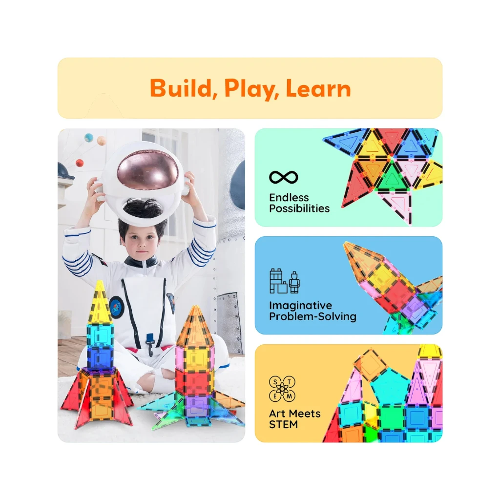PICASSOTILES — MAGNETIC ROCKET BOOSTER THEME SET (32 PIECES)