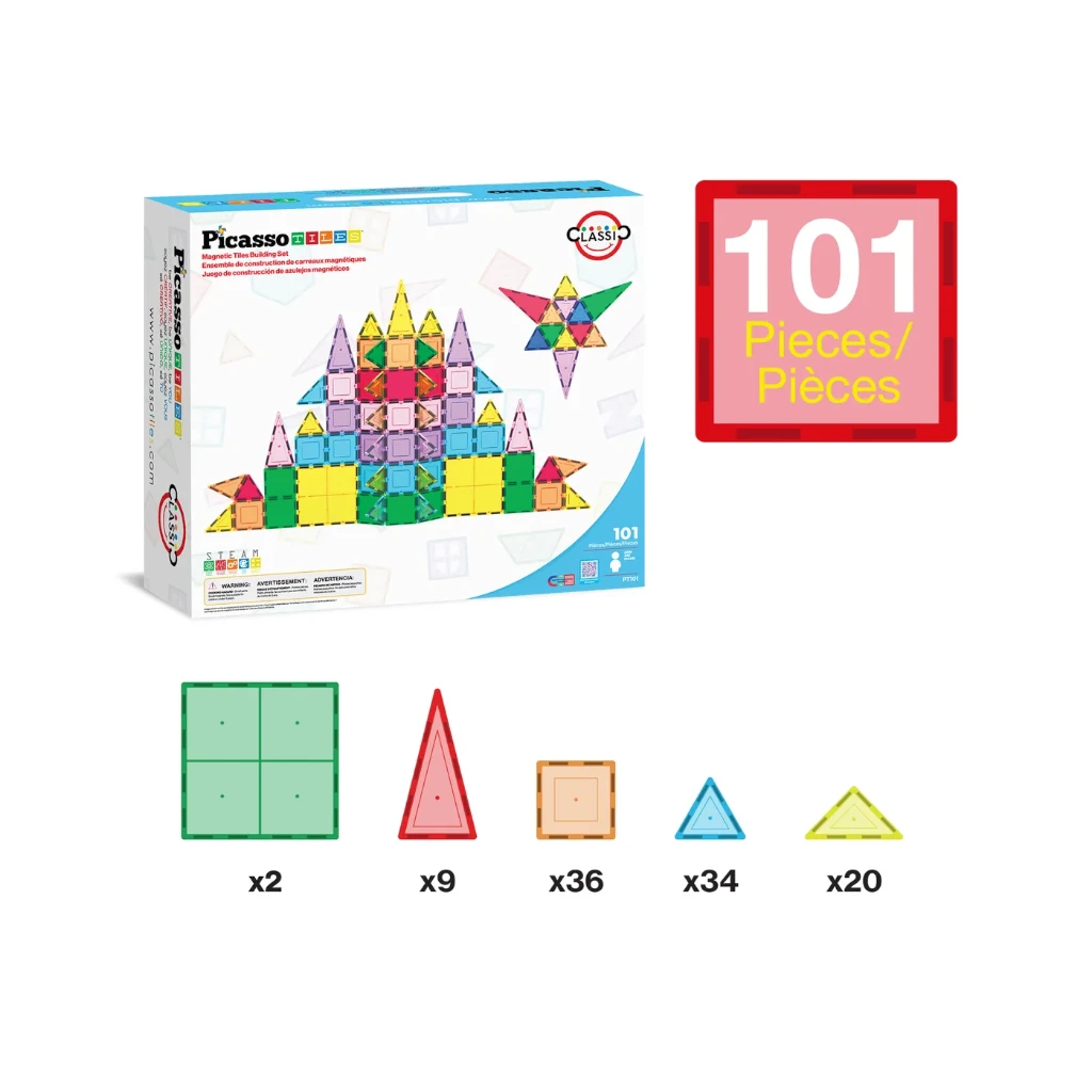 PICASSOTILES — 101-PIECE 3D MAGNETIC BUILDING BLOCK CLASSIC PLAYSET