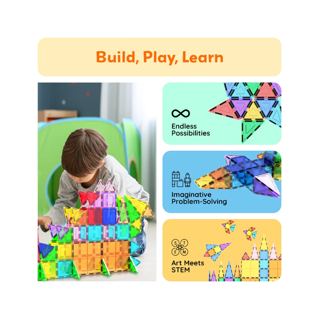 PICASSOTILES — 101-PIECE 3D MAGNETIC BUILDING BLOCK CLASSIC PLAYSET