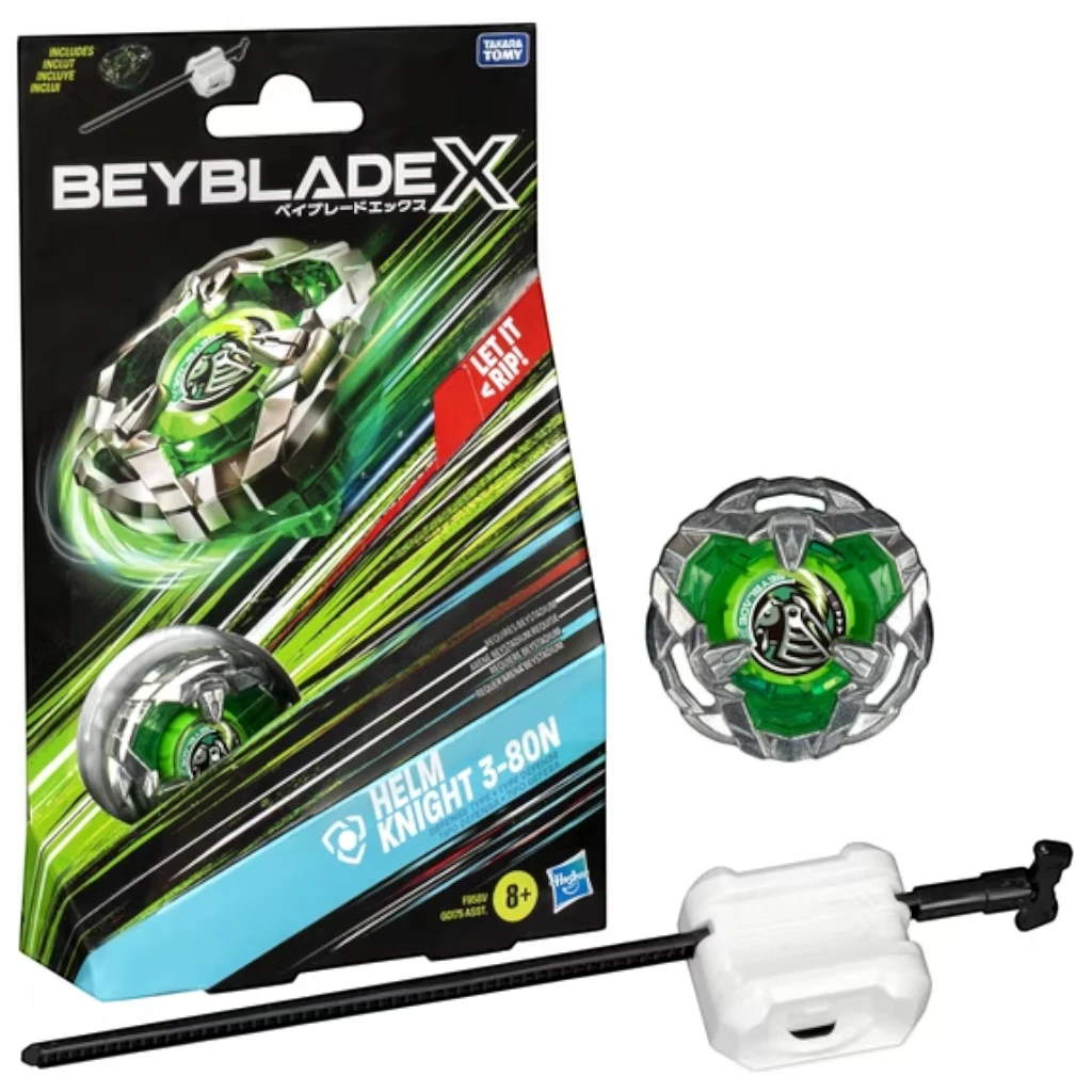 BEYBLADE X — HELM KNIGHT 3-80N STARTER PACK WITH LAUNCHER (AGES 8+)