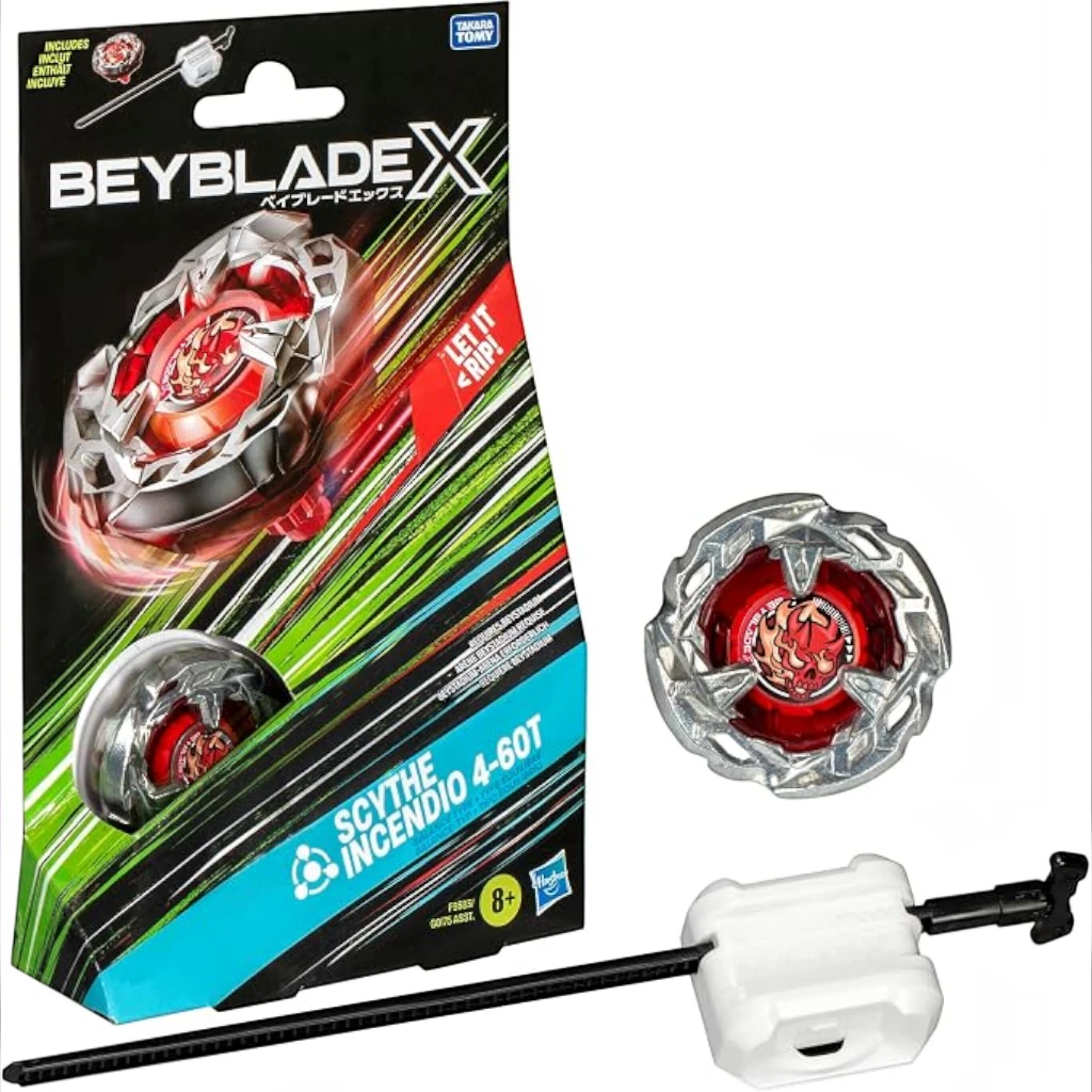 BEYBLADE X — SCYTHE INCENDIO 4-60T STARTER PACK WITH LAUNCHER (AGES 8+)