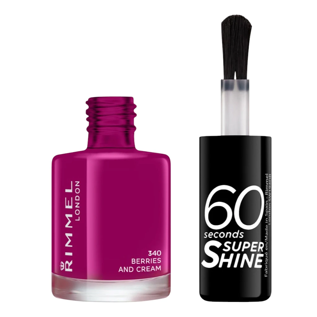 Rimmel London 60 Seconds Super Shine Nail Polish - 340 Berries and Cream (8 ml)