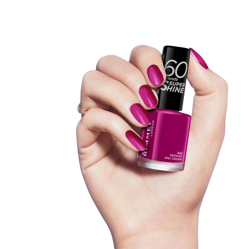 Rimmel London 60 Seconds Super Shine Nail Polish - 340 Berries and Cream (8 ml)