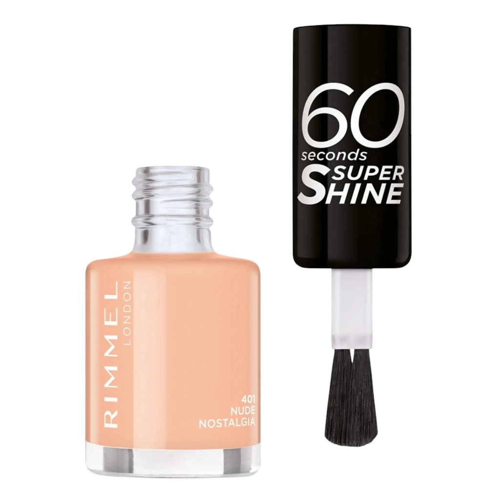 Rimmel London 60 Seconds Super Shine Nail Polish - 401 Nude Nostalgia (8 ml)