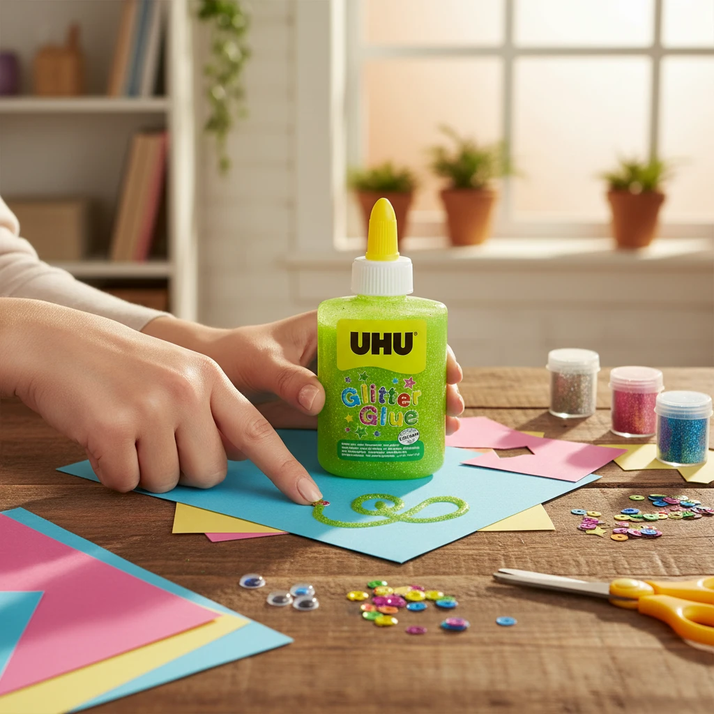 UHU GLITTER GLUE 88ML GREEN - UH49960