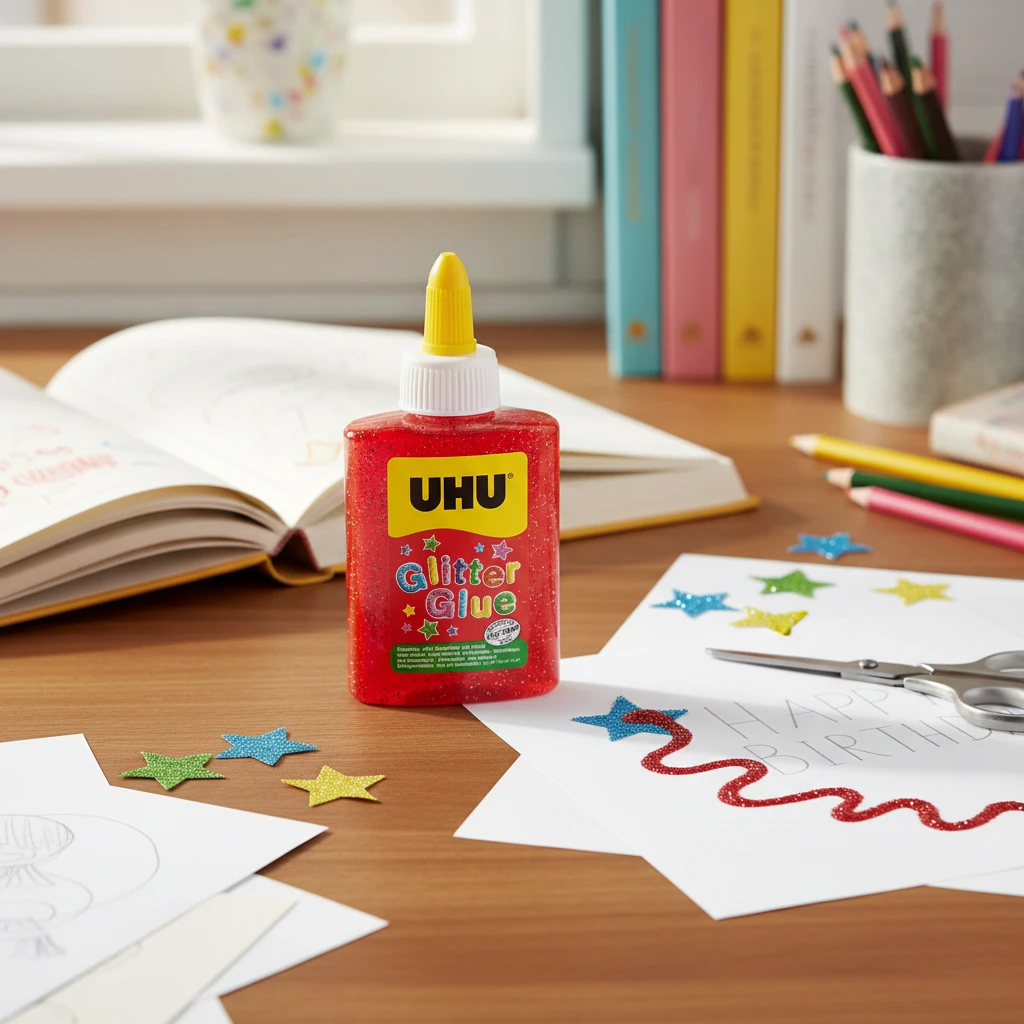 UHU GLITTER GLUE 88ML RED - UH49920