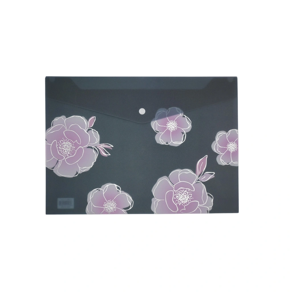 Plastic Button File A4 1Pc (Black)