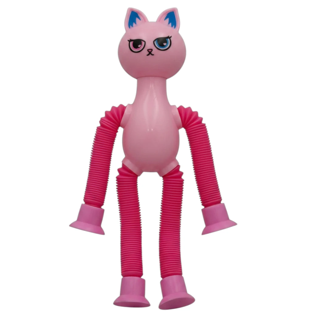 Stretchy Pop Tube Cat Fidget Toy (pink)