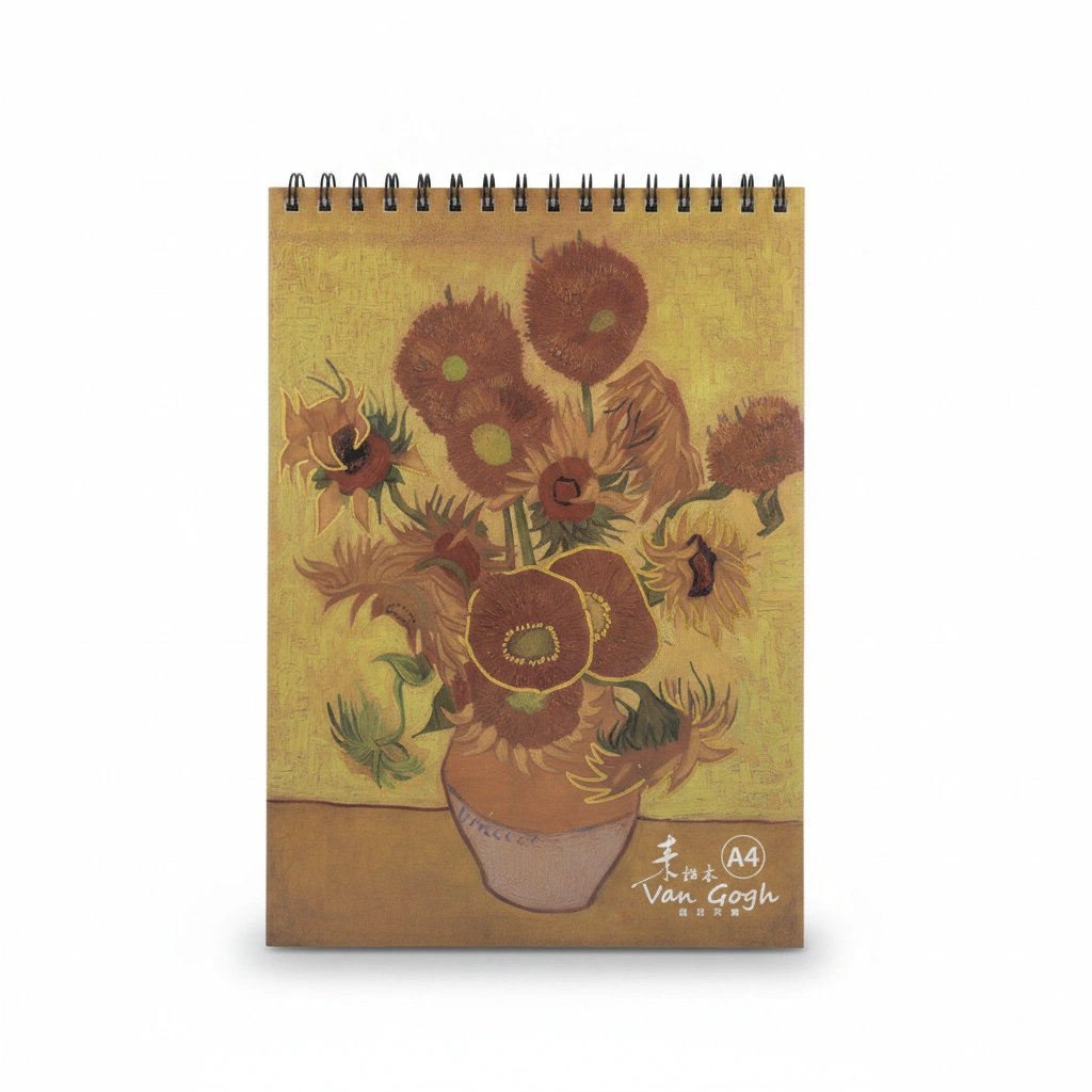Van Gogh Spiral Drawing Book A4 24 Sheets (yellow)