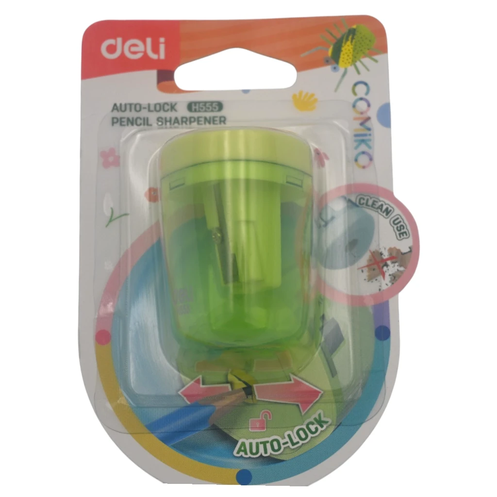 Deli Comiko Autolock Pencil Sharpener (Green)