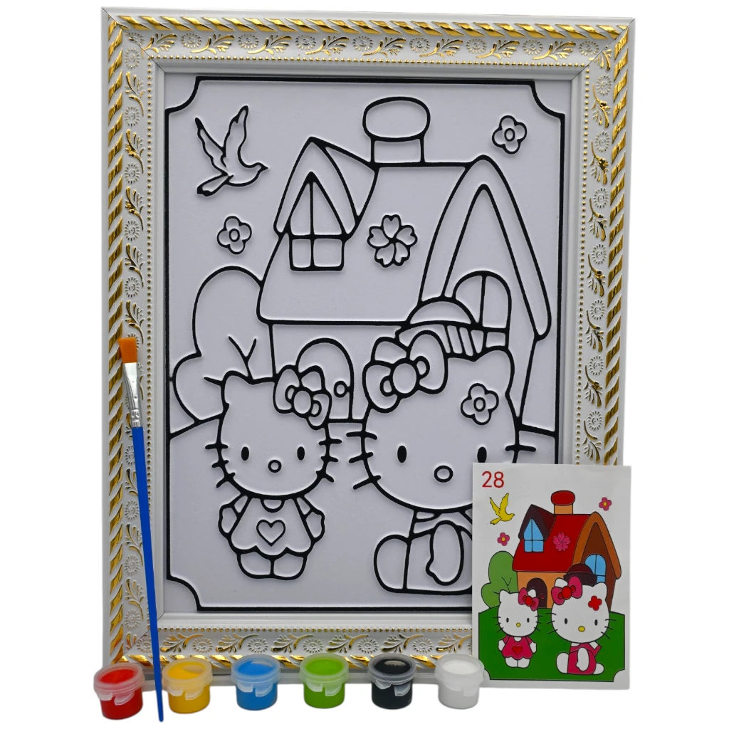Kids DIY Painting Frame Set 17.5*23.5Cm (Hello kitty)