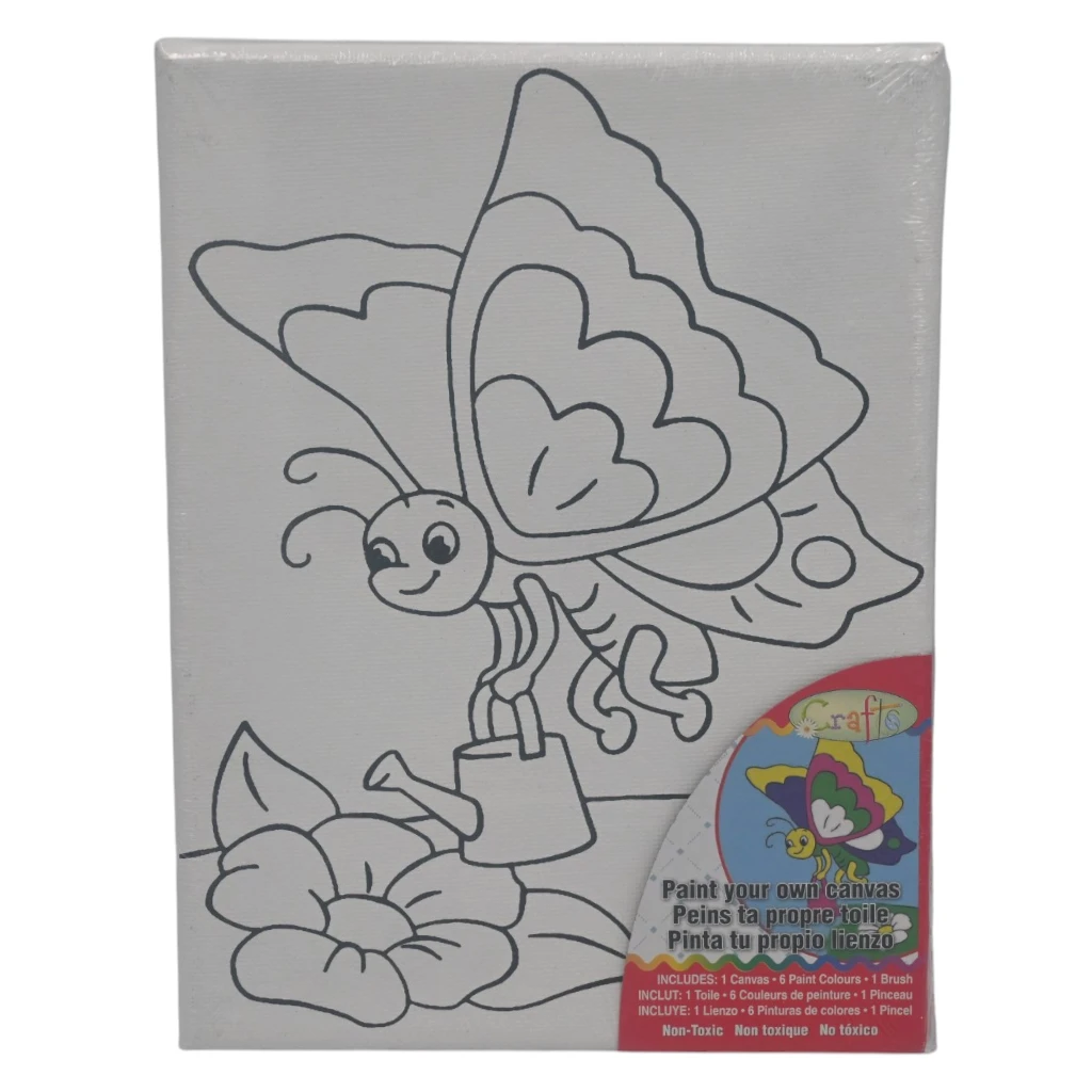 Printed Canvas Art Kit -15*20cm 1Pc (Butterfly)
