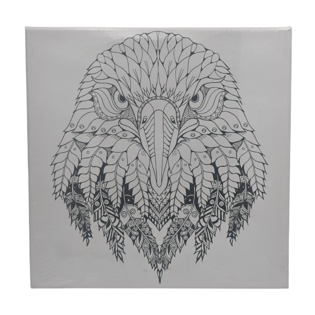 Printed Canvas Square Shape Art Kit 30*30Cm 1Pc (Eagle)