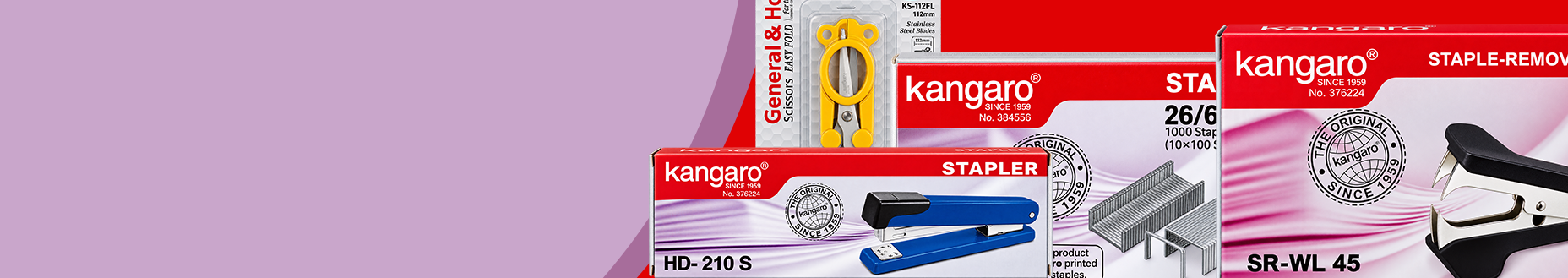 Office supplies including staplers, staples and staple removers