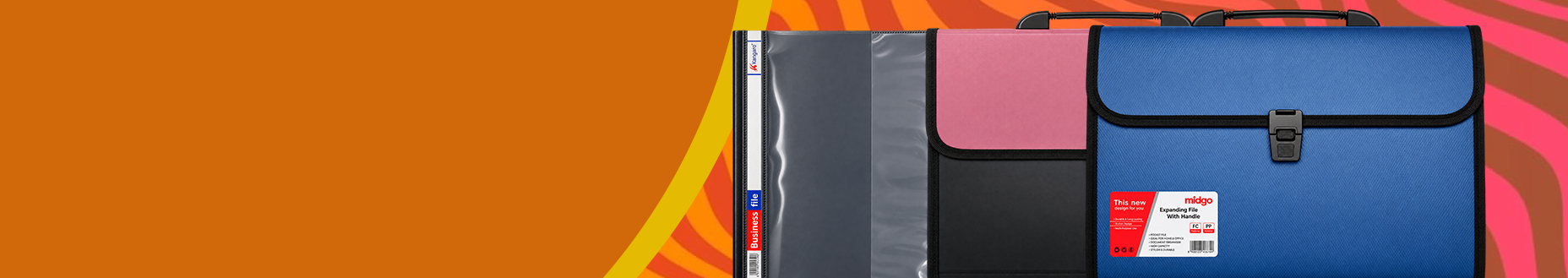 File folders, binders and document bags for organizing paperwork