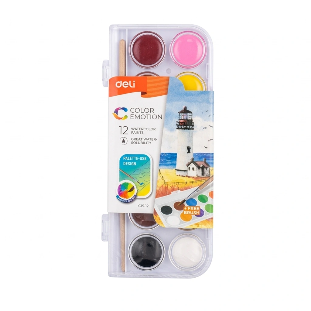 DELI COLOR EMOTION WATER COLOR 12CAKE