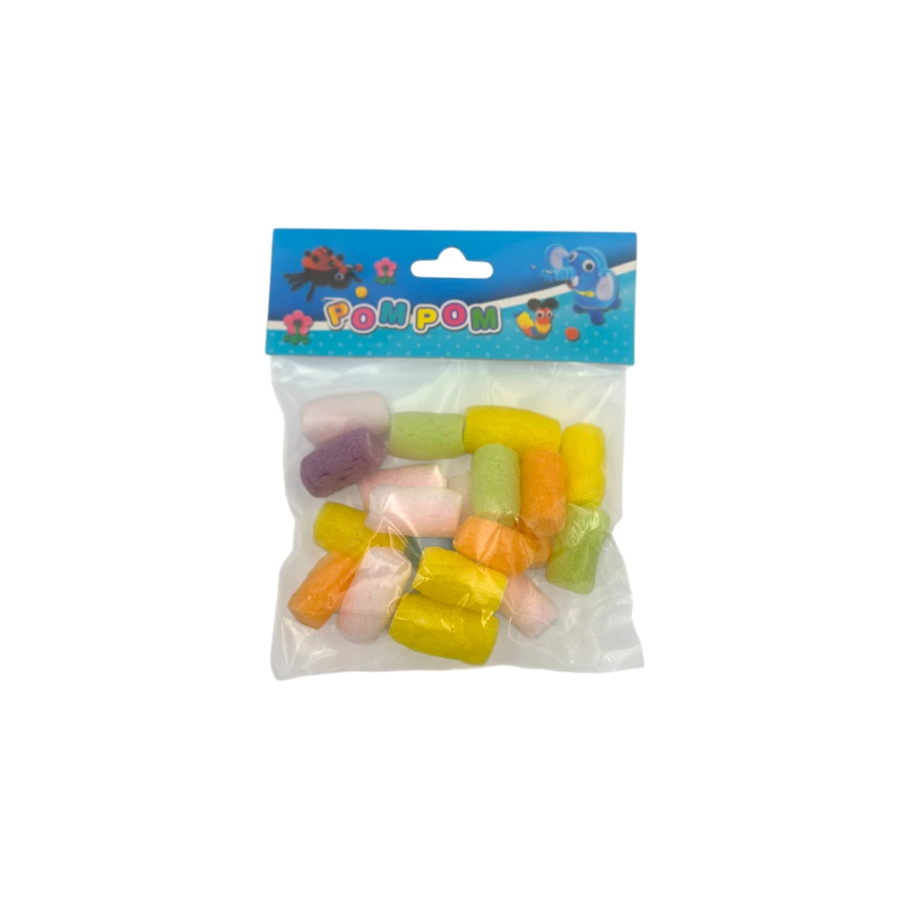 Foam Pompoms Asst 1Pkt