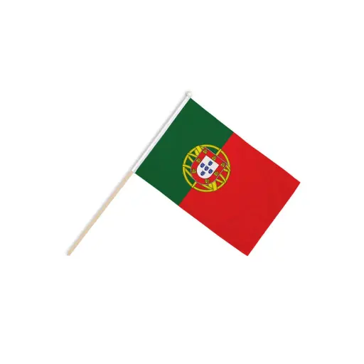 Portugal Flag W/Wooden Stick 14*21Cm