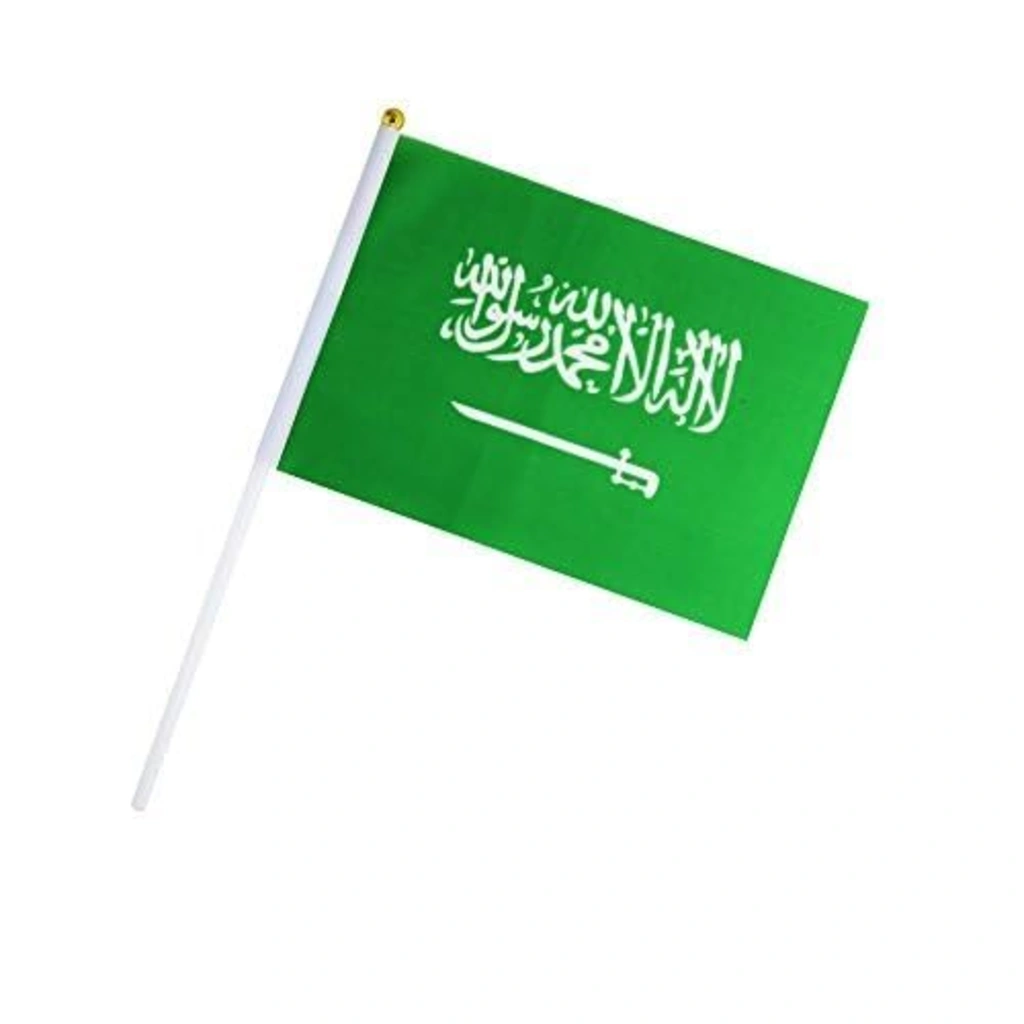 Saudi Flag W/Solid Stick 14*21