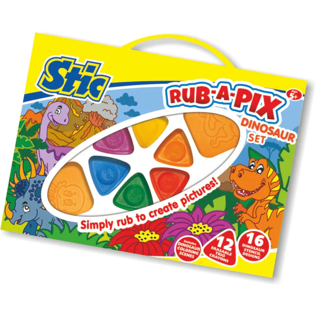 Stic Rub-A-Pix Trio Crayon Set-Dinosaur