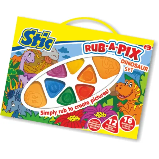 Stic Rub-A-Pix Trio Crayon Set-Dinosaur