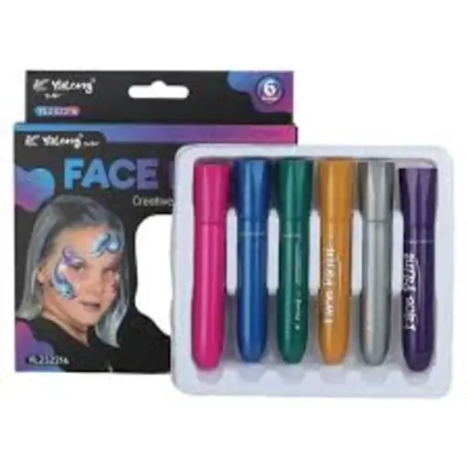 Yalong Face Paint Metallic Bright Color 6Pcs No-YL232216
