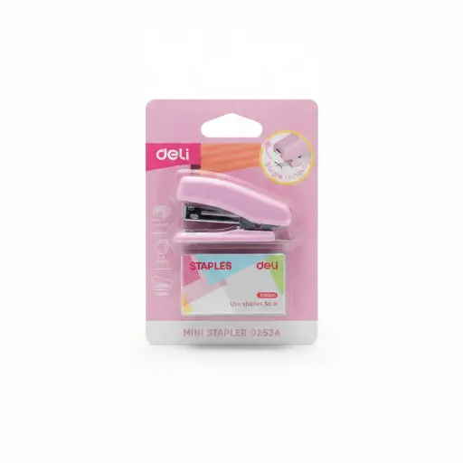 Deli Mini Stapler+Pin 1Card No: 0253A