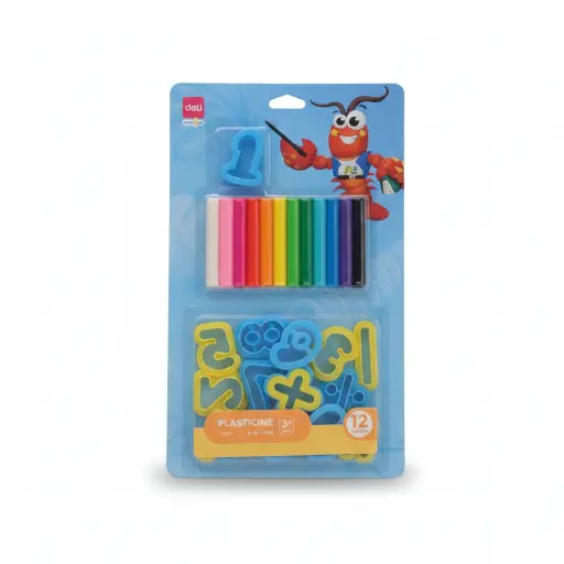 Deli Genius Plasticine (Clay) 165g 12 Color Card