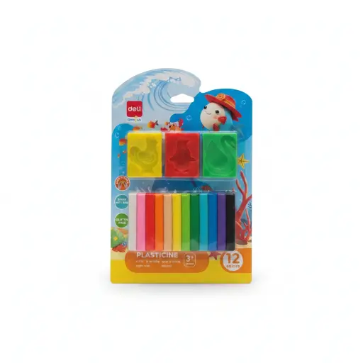 Deli Genius Plasticine(Clay) 160G Card {2Colors+Mould 1Card No: H717