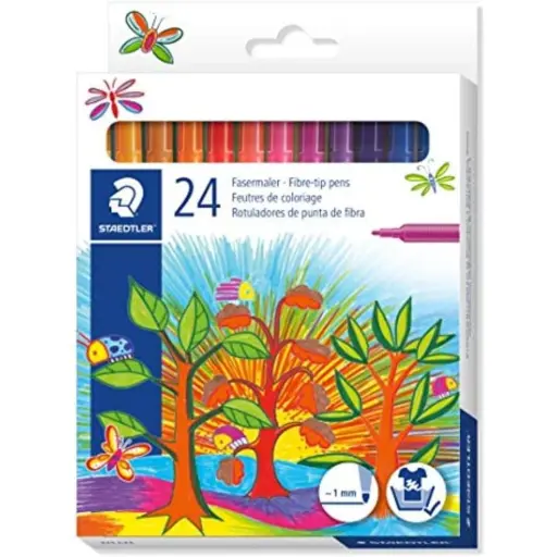 Staedtler Fiber Tip Pen Cardboard Set 24 Color